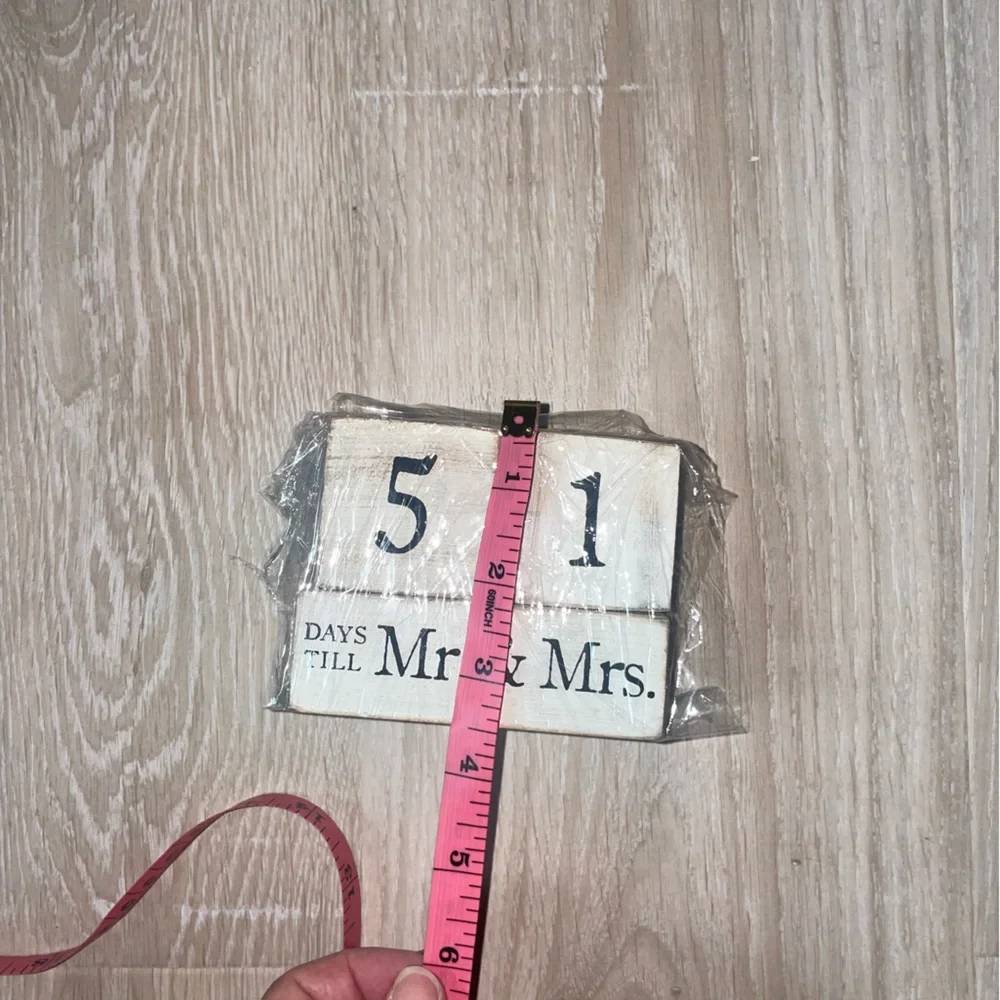 Wooden Rustic Wedding Day Count Down Blocks for Dresser/Desk
